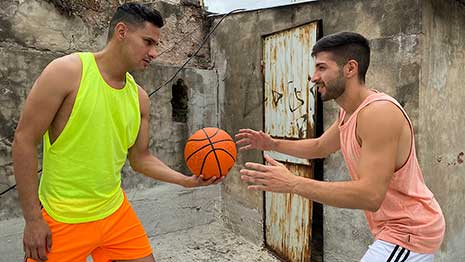 Cute hunks Faisul and Liam are playing basketball when the camera guy approaches them with an offer they won’t be able to refuse.