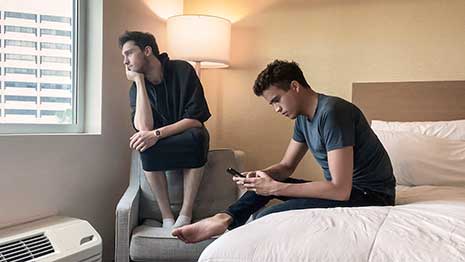 Stepbrothers Ryland Kingsmar and Johnny Bandera are hanging out in their room when Ryland notices that their dad left them home alone. Ryland has a devious proposition for his stepbro, one that Johnny won’t be able to refuse.