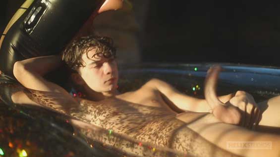 Sultry, fan-fav sex star, Sam Ledger leans into his rightful roll, lounging by a beautiful pool. The tasty twink tempts, teasing us with his hypnotic horniness.