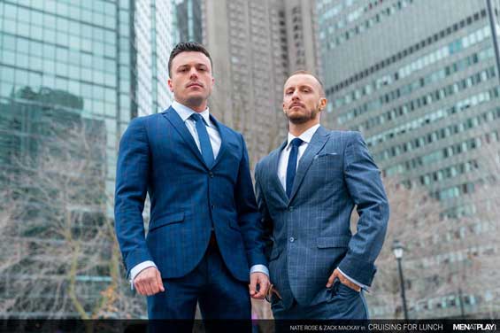 Suit-toting studs, Nate Rose and Zack Mackay are in high-power, high-stress financial jobs and they need an immediate release!