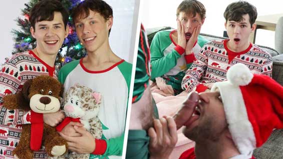 Dakota and Danny sleep on the couch on Christmas Eve expecting to see Santa and their gifts tonight. The surprise is even bigger when they wake up to find their stepdads Tristan and Nicholas