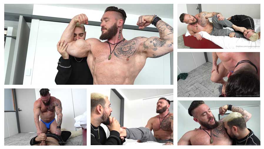 Casey Cooper with another muscle stud, but ends up being the bottom bitch! I like to go somewhere warm when winter arrives. I hate cold weather.