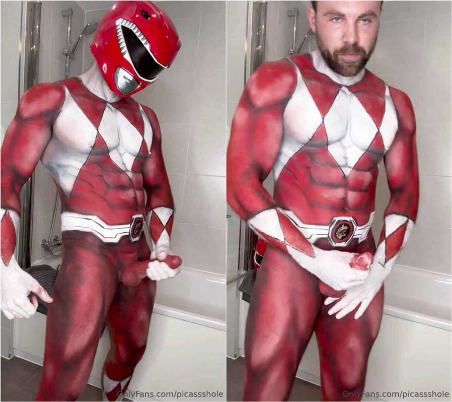 Red Power Ranger with another muscle stud, but ends up being the bottom bitch! I like to go somewhere warm when winter arrives. I hate cold weather.