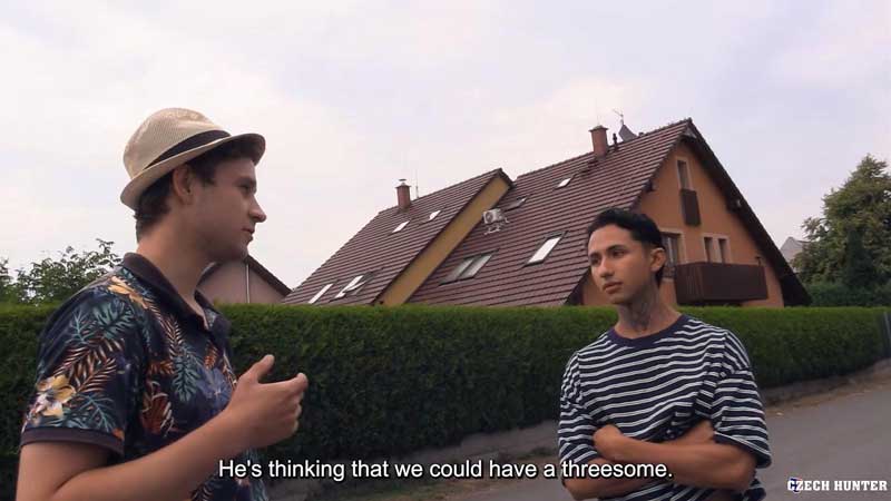 I met these two young men on separate Czech Hunter 803 occasions. I fucked them both hard and they liked it a lot. On this warm summer day, I decided to introduce them to each other during an outdoor threesome.